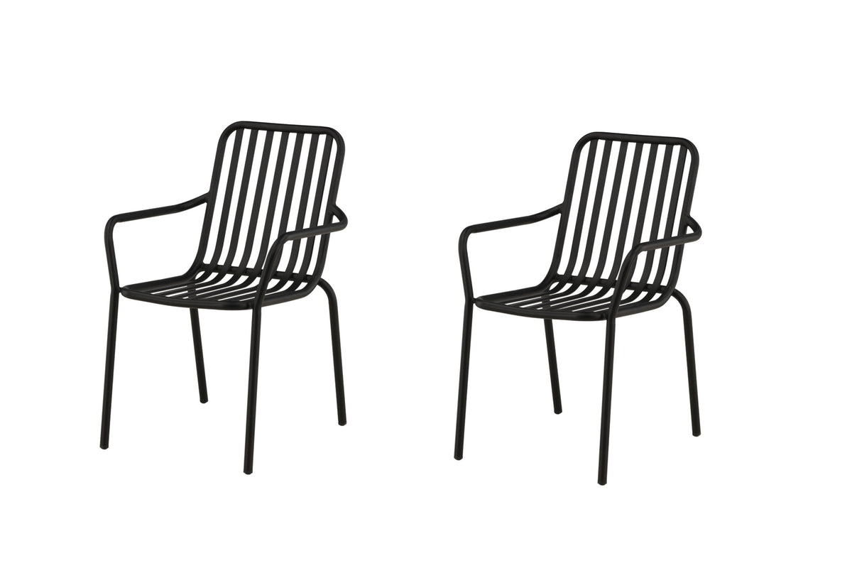 Peking matstol 2-pack svart aluminium