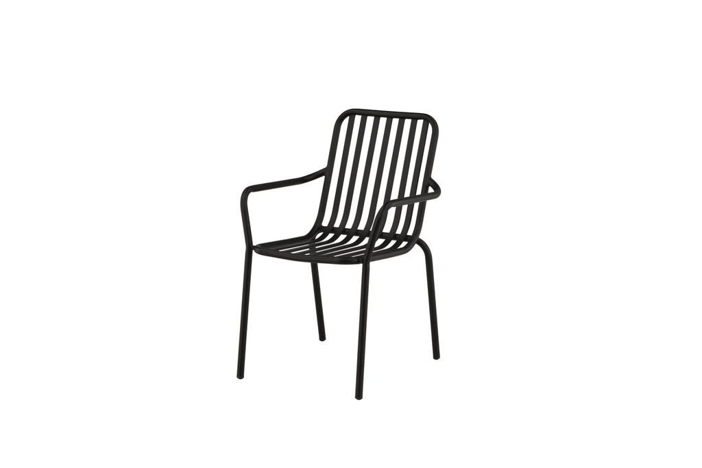 Peking matstol 2-pack svart aluminium