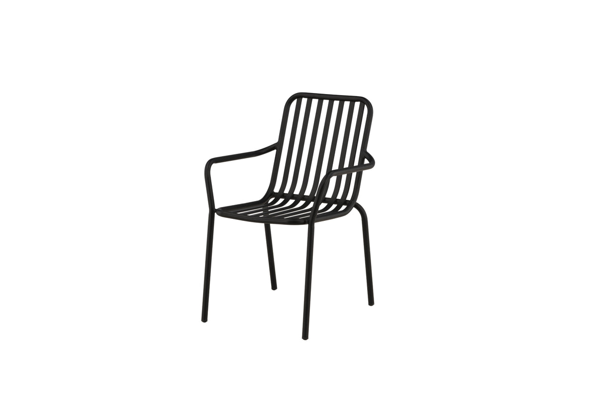 Peking matstol 2-pack svart aluminium