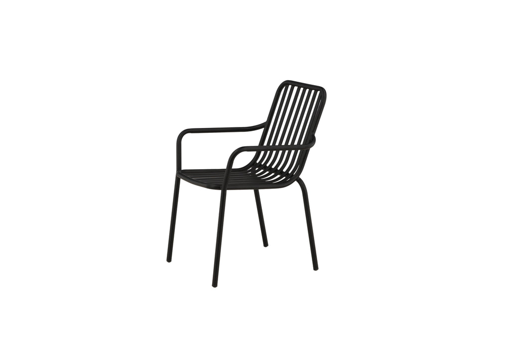 Peking matstol 2-pack svart aluminium