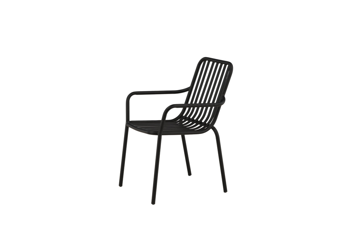 Peking matstol 2-pack svart aluminium