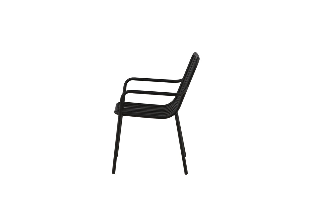 Peking matstol 2-pack svart aluminium
