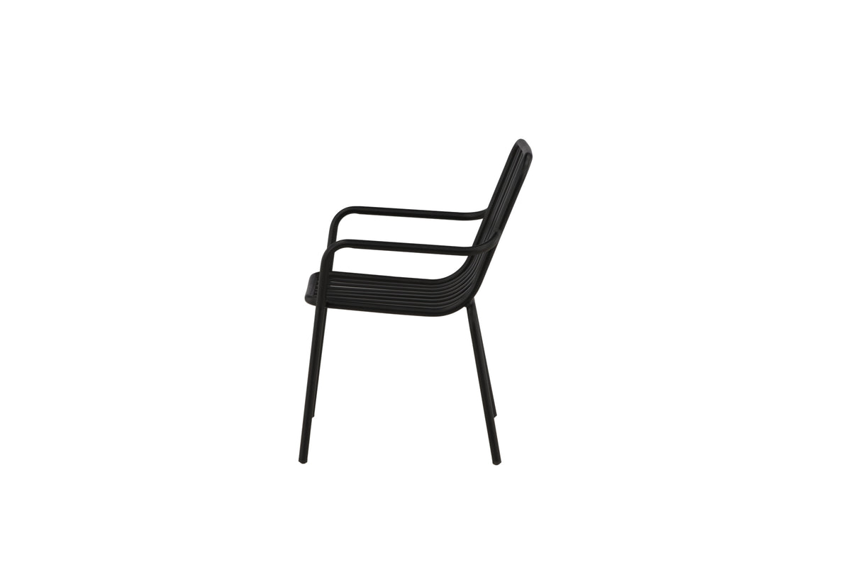 Peking matstol 2-pack svart aluminium