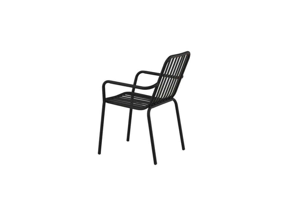 Peking matstol 2-pack svart aluminium