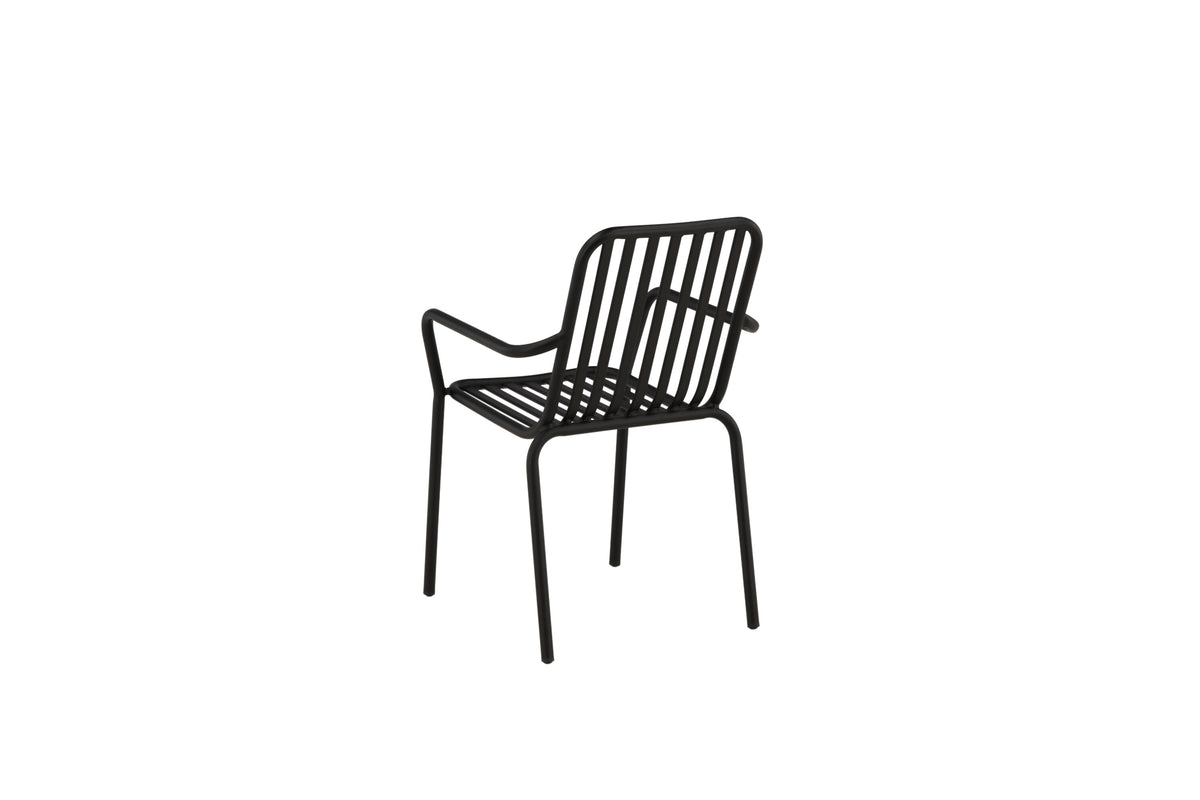 Peking matstol 2-pack svart aluminium