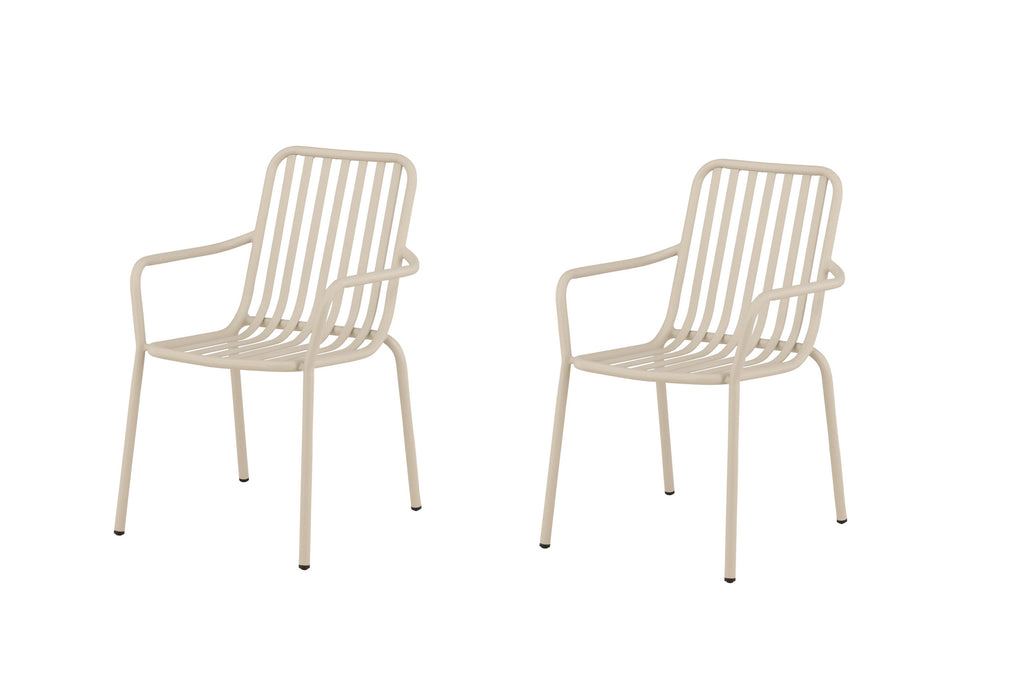 Peking matstol 2-pack beige aluminium