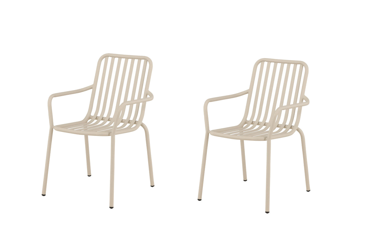 Peking matstol 2-pack beige aluminium