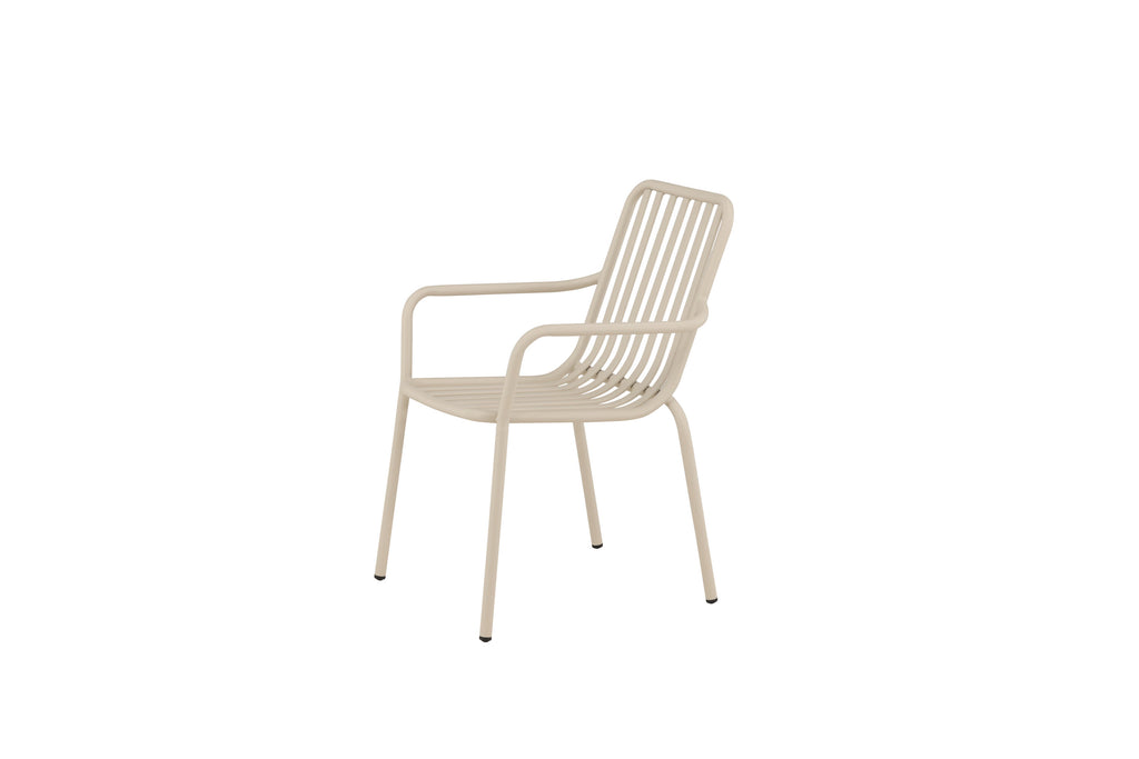 Peking matstol 2-pack beige aluminium