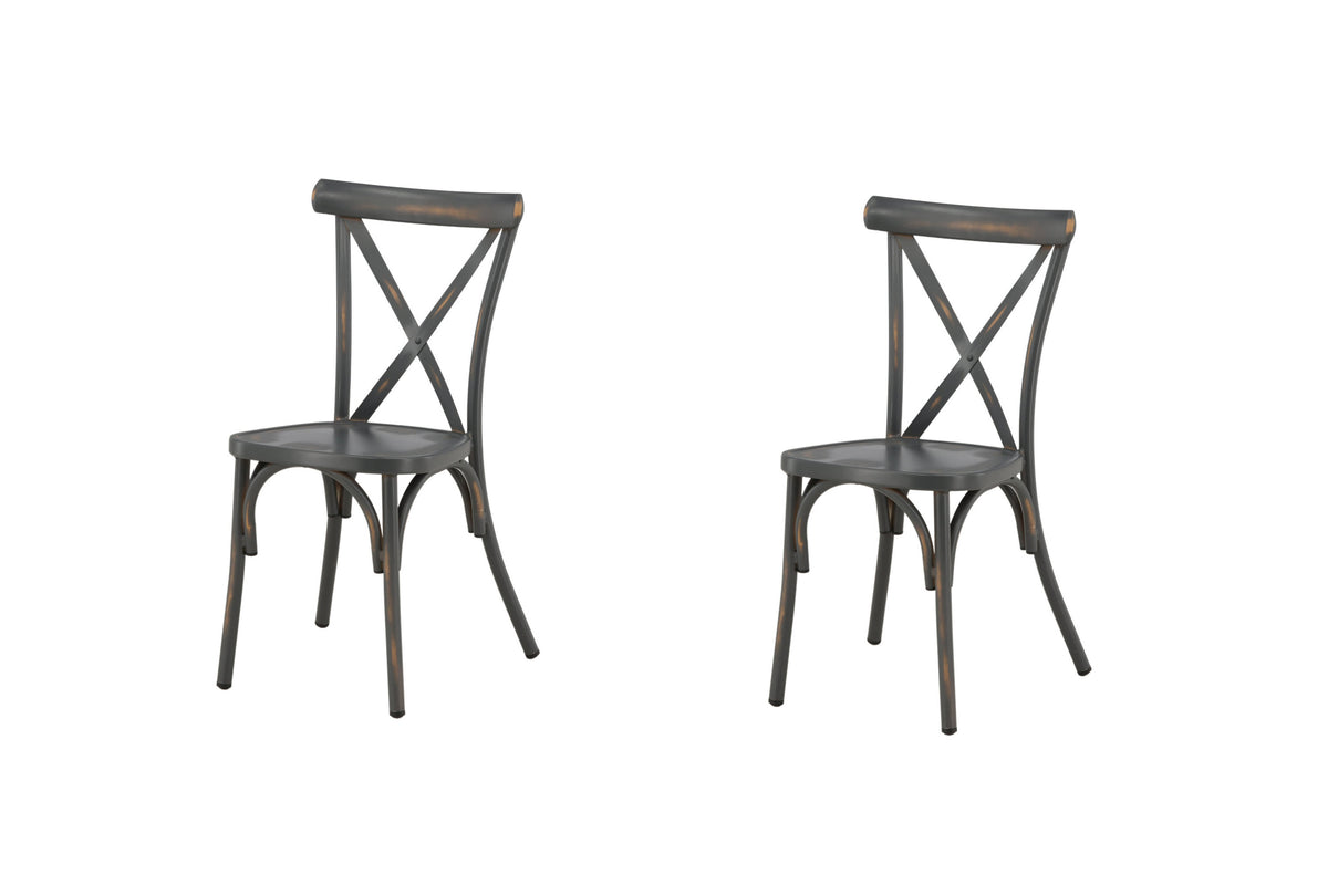Tablas matstol 2-pack svart aluminium