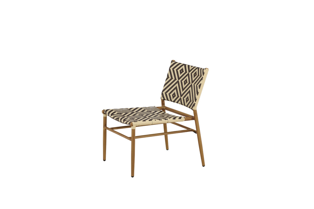 Calapan vilstol beige och brun i aluminium och konstrotting