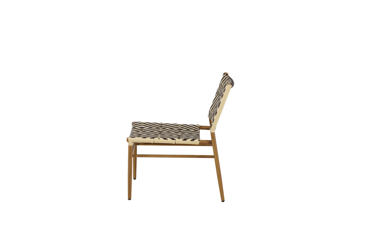 Calapan vilstol beige och brun i aluminium och konstrotting