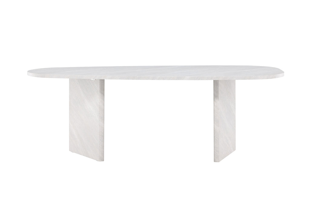 Grönvik ovalt matbord 220x100 cm vit betongimitation