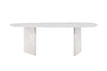 Grönvik ovalt matbord 220x100 cm vit betongimitation