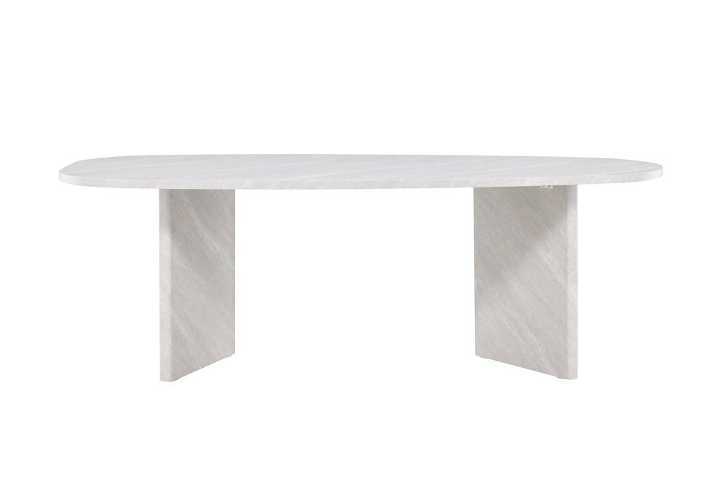 Grönvik ovalt matbord 220x100 cm vit betongimitation
