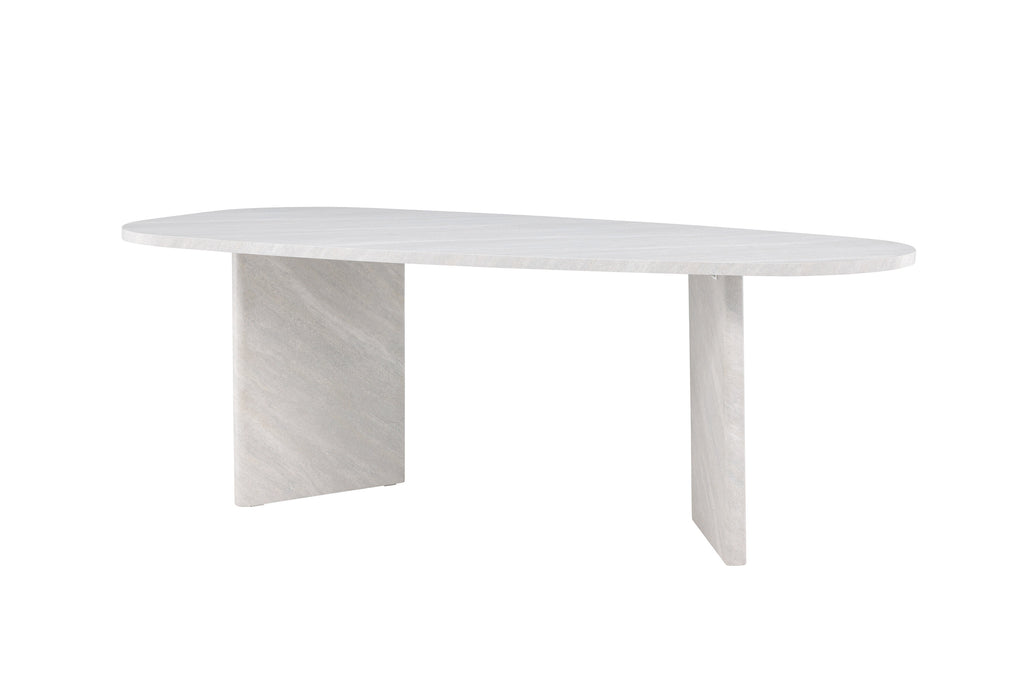 Grönvik ovalt matbord 220x100 cm vit betongimitation