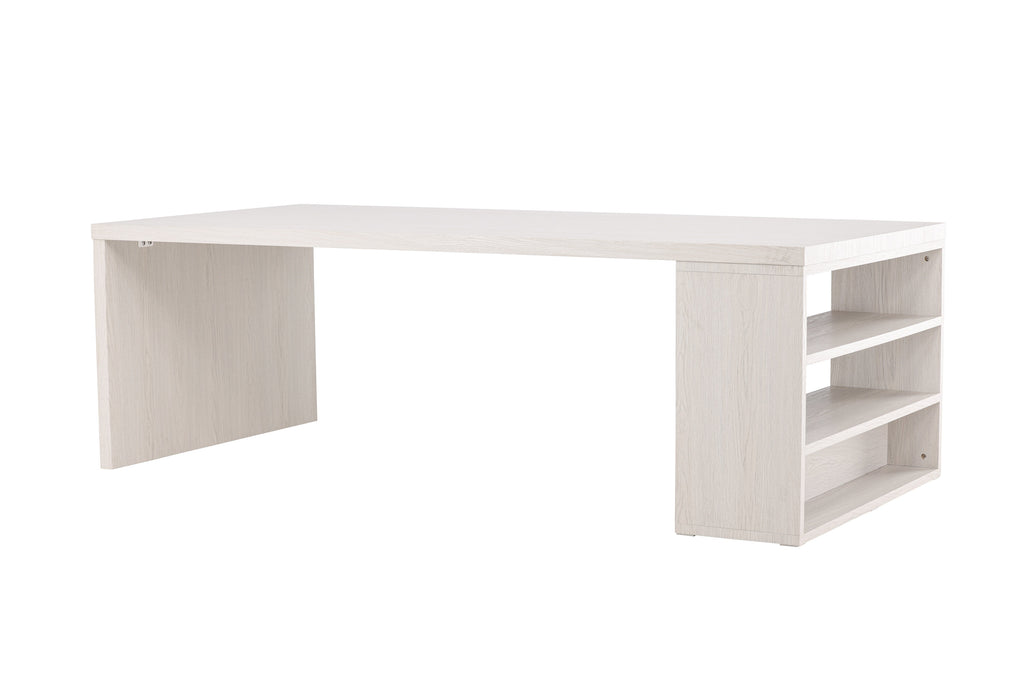 Mika matbord 110x230 cm vitlaserad MDF med stenutseende