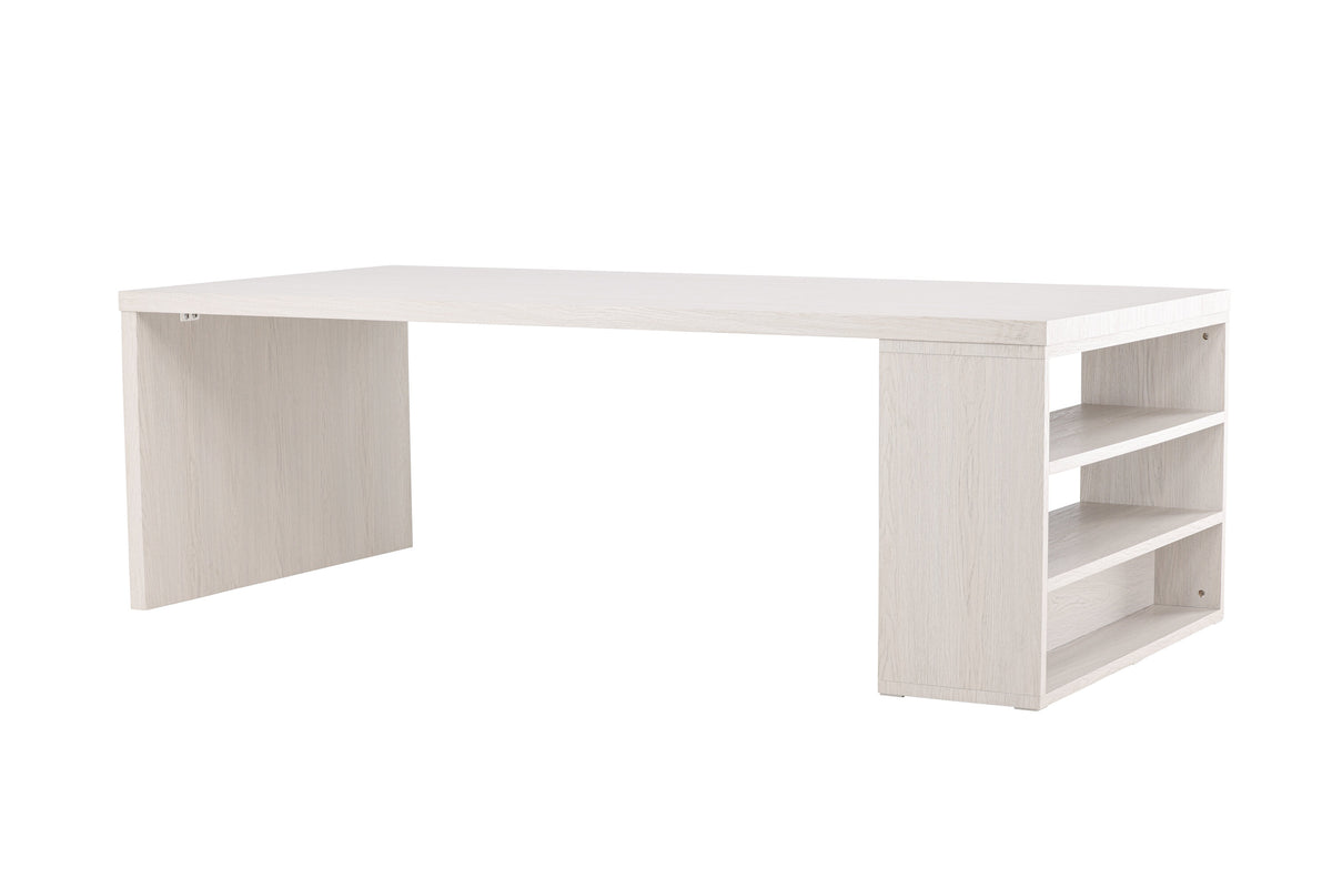 Mika matbord 110x230 cm vitlaserad MDF med stenutseende