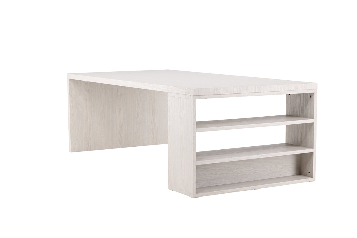 Mika matbord 110x230 cm vitlaserad MDF med stenutseende