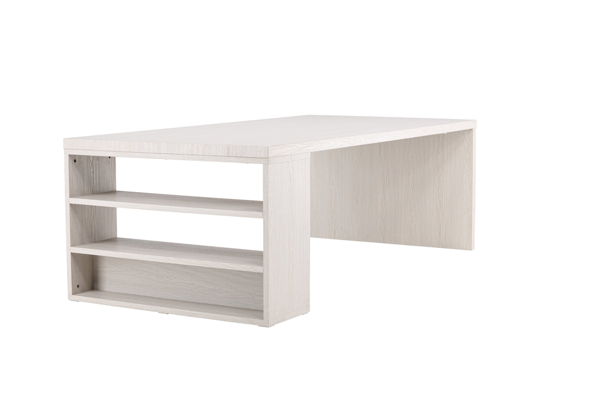 Mika matbord 110x230 cm vitlaserad MDF med stenutseende
