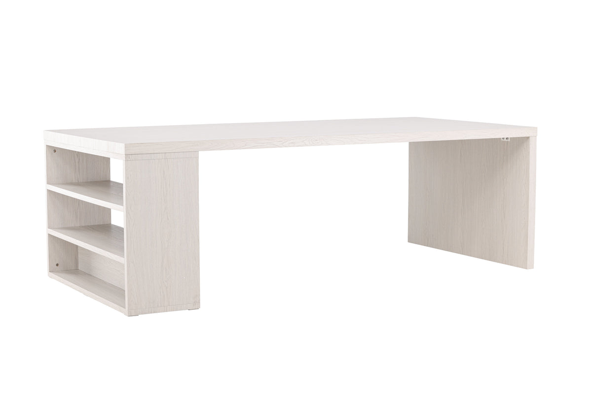 Mika matbord 110x230 cm vitlaserad MDF med stenutseende