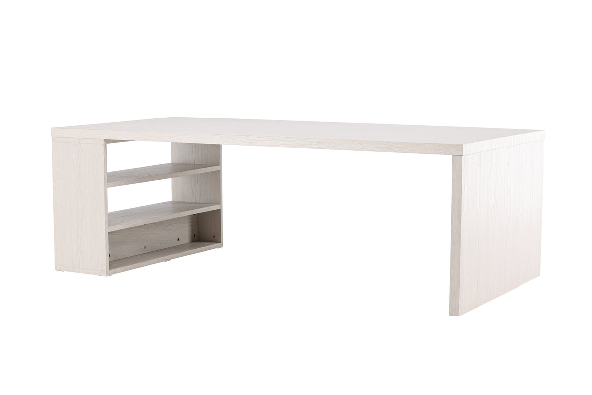 Mika matbord 110x230 cm vitlaserad MDF med stenutseende