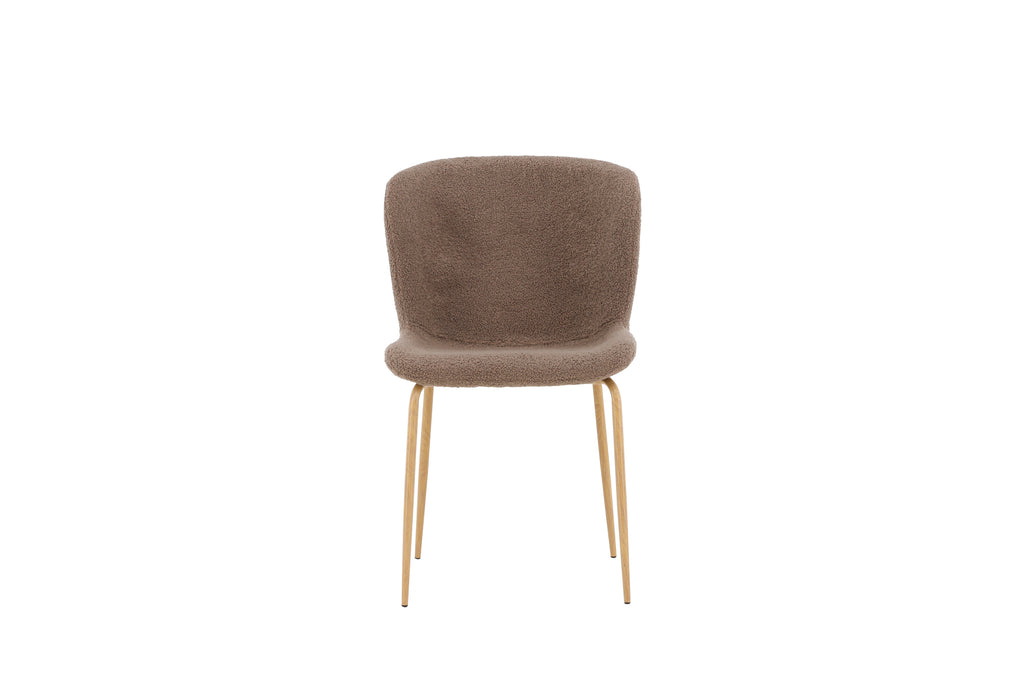 Modesto matstol 2-pack brun bouclé med mockafärgade ben