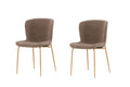 Modesto matstol 2-pack brun bouclé med mockafärgade ben