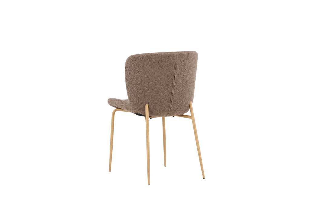 Modesto matstol 2-pack brun bouclé med mockafärgade ben