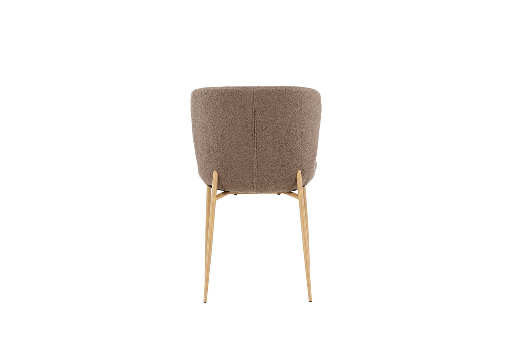Modesto matstol 2-pack brun bouclé med mockafärgade ben