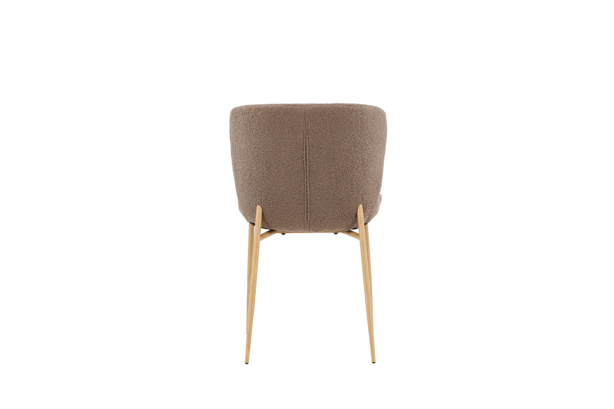 Modesto matstol 2-pack brun bouclé med mockafärgade ben