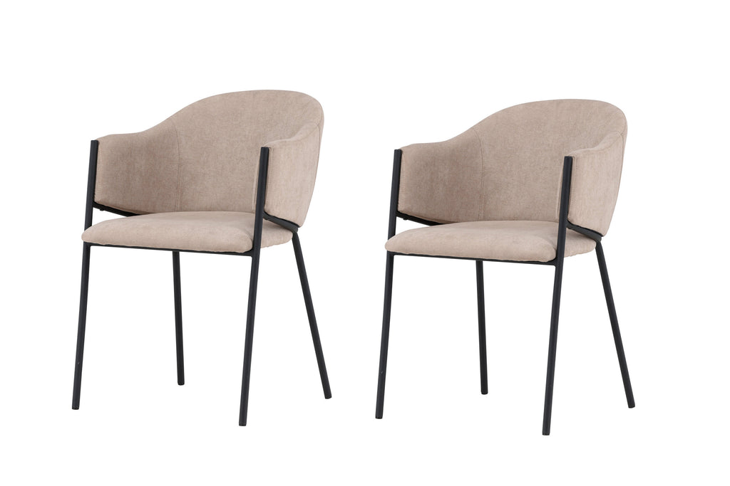 Evelina matstol 2-pack svart/beige