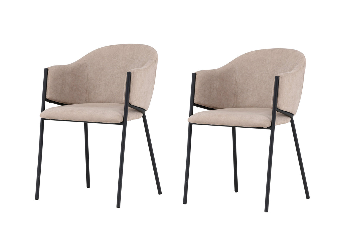 Evelina matstol 2-pack svart/beige
