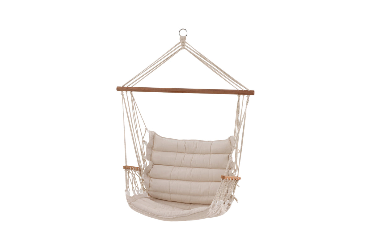 Tapaz hammock vit i trä och tyg