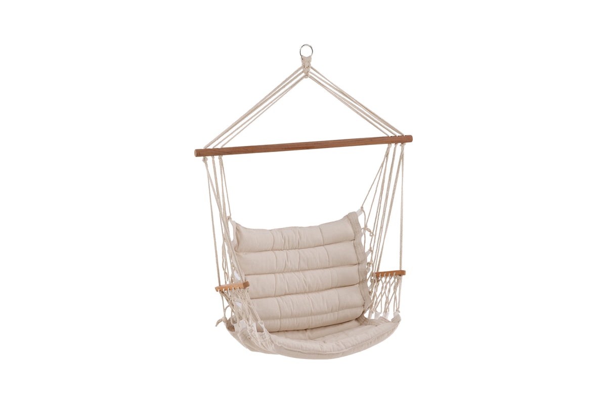 Tapaz hammock vit i trä och tyg