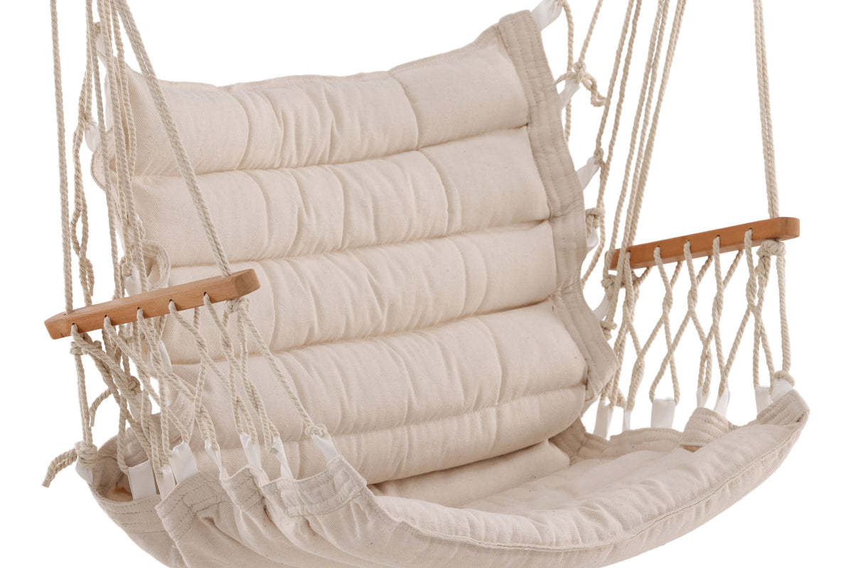 Tapaz hammock vit i trä och tyg