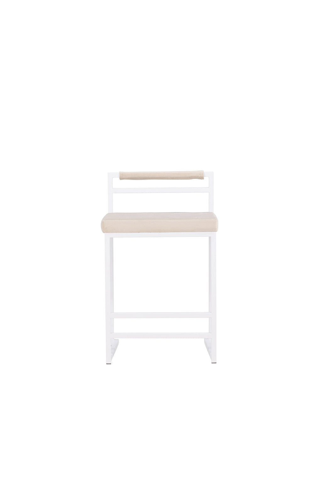 Opelika barstol 1-pack vit/beige sammet