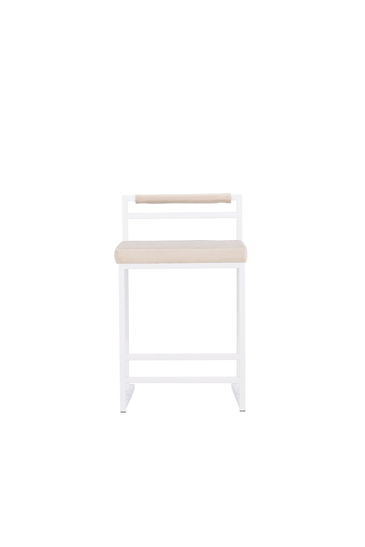 Opelika barstol 1-pack vit/beige sammet