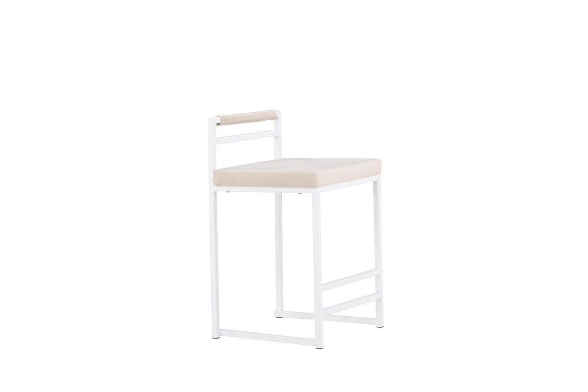 Opelika barstol 1-pack vit/beige sammet
