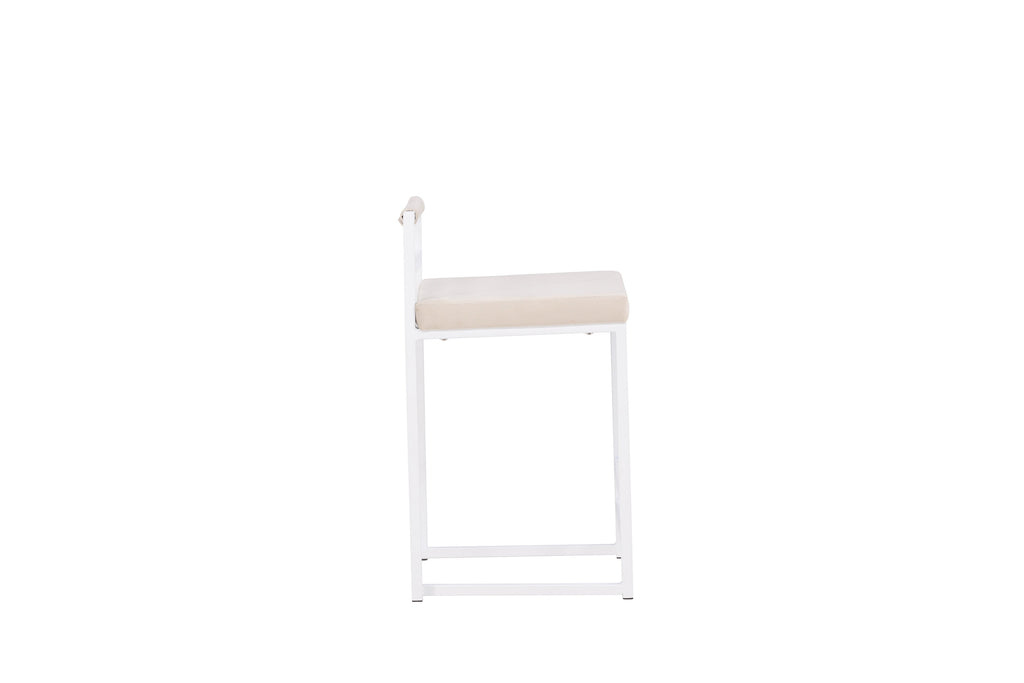 Opelika barstol 1-pack vit/beige sammet