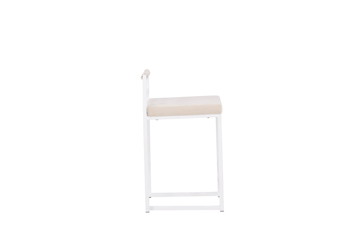 Opelika barstol 1-pack vit/beige sammet