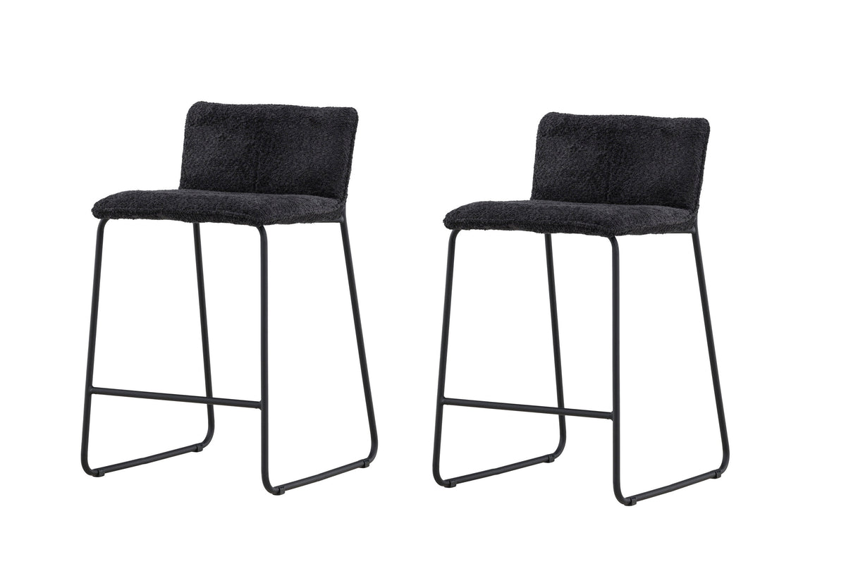 Bisbee barstol 2-pack svart bouclé