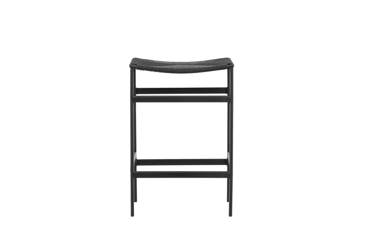 Polly barstol 2-pack svart med svart rep