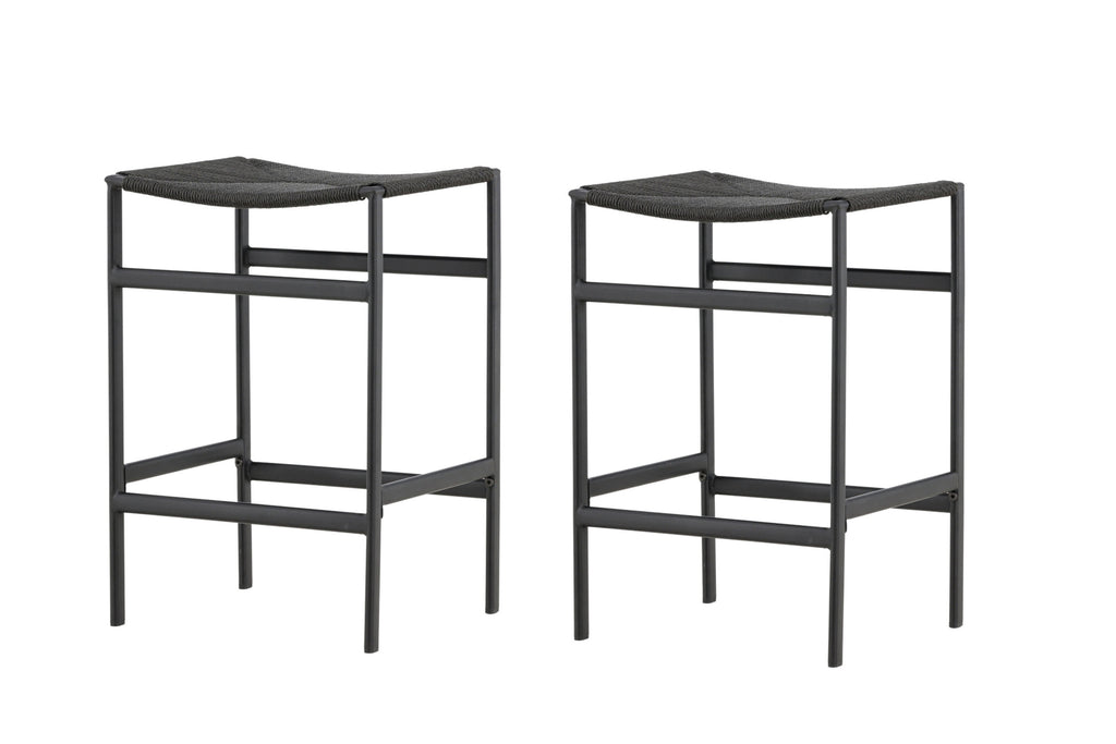 Polly barstol 2-pack svart med svart rep