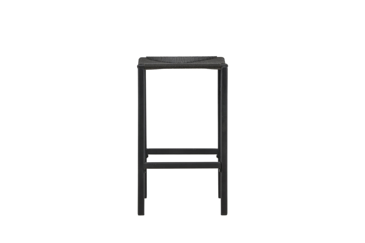 Polly barstol 2-pack svart med svart rep