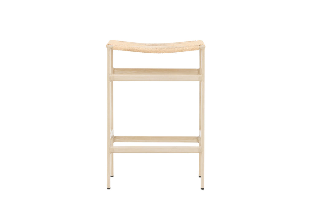 Polly barstol 2-pack vitlaserad med naturbeige rep