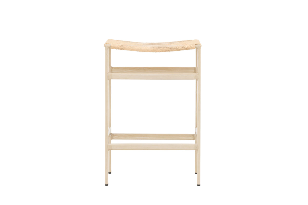 Polly barstol 2-pack vitlaserad med naturbeige rep