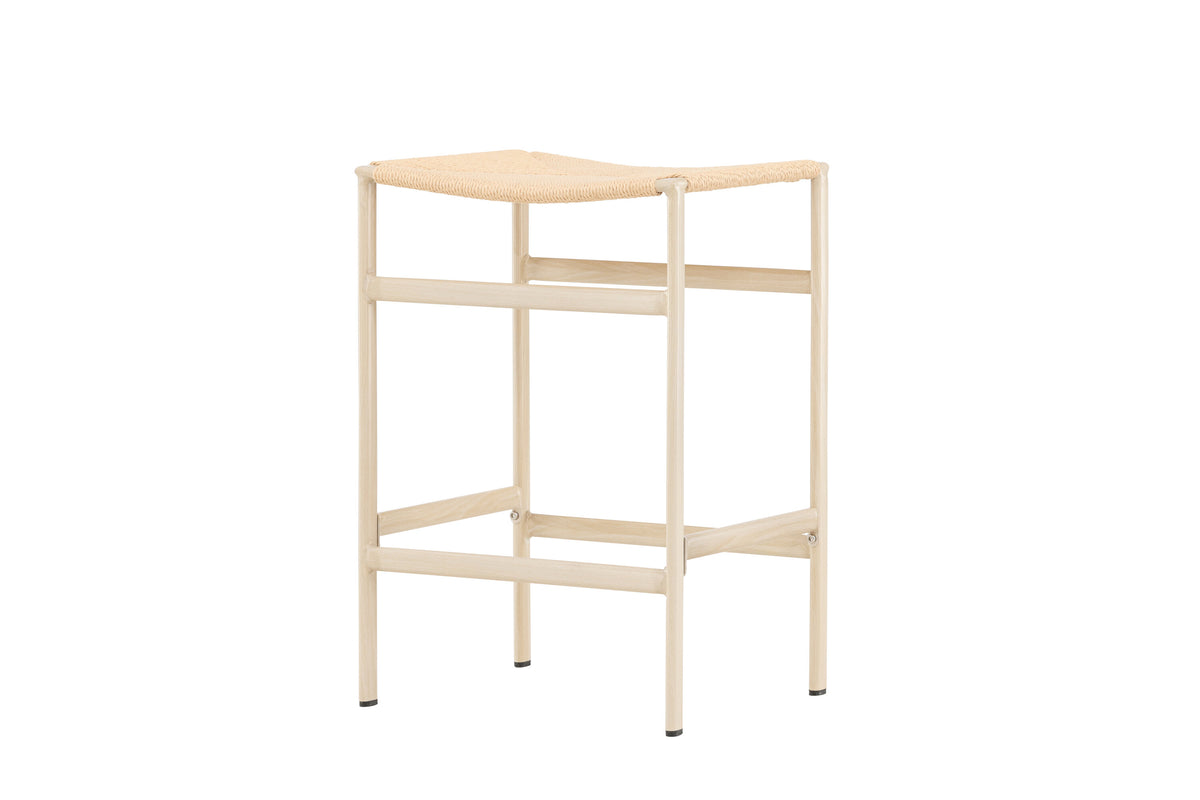 Polly barstol 2-pack vitlaserad med naturbeige rep