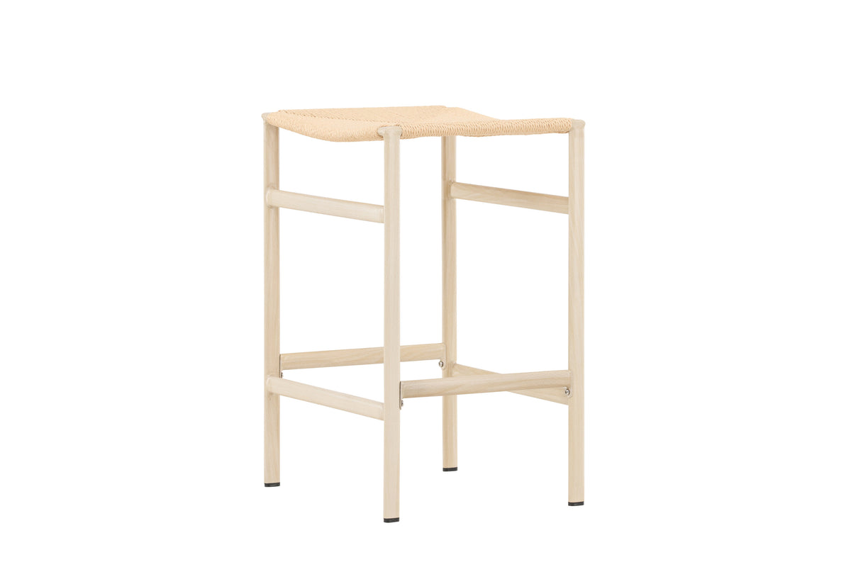 Polly barstol 2-pack vitlaserad med naturbeige rep