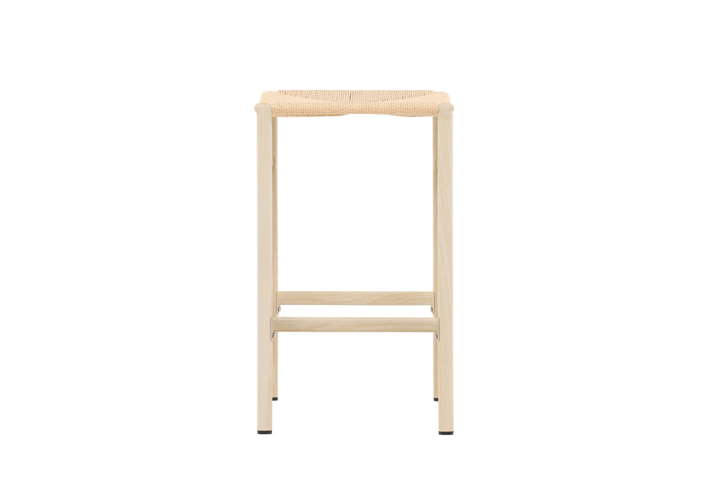 Polly barstol 2-pack vitlaserad med naturbeige rep