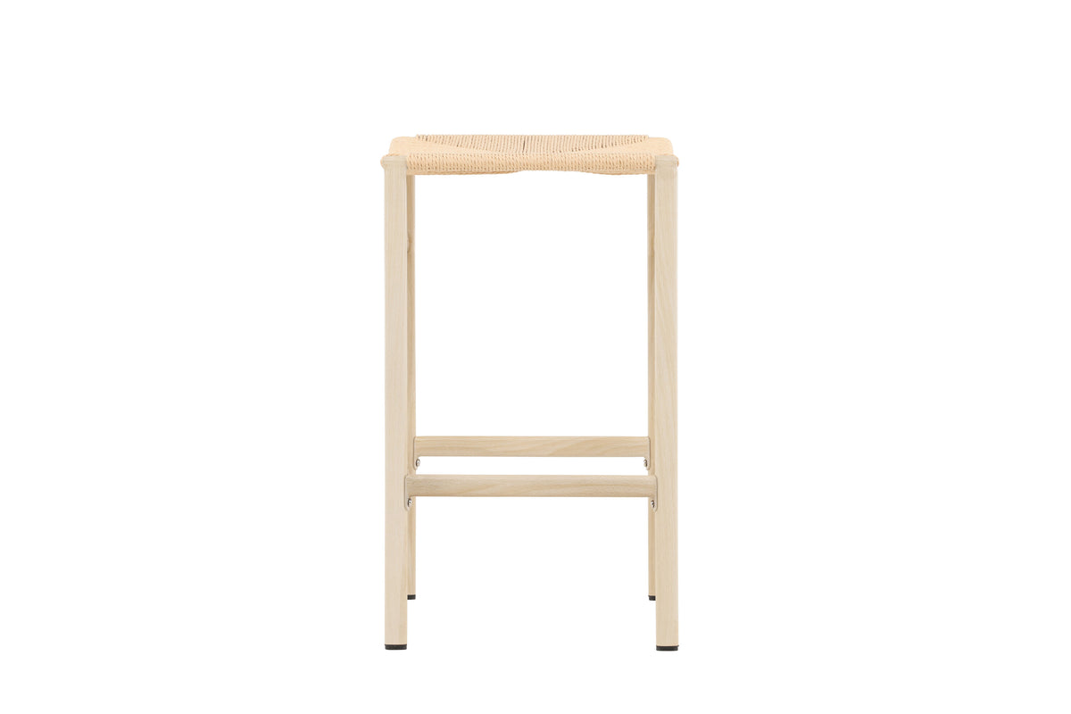 Polly barstol 2-pack vitlaserad med naturbeige rep